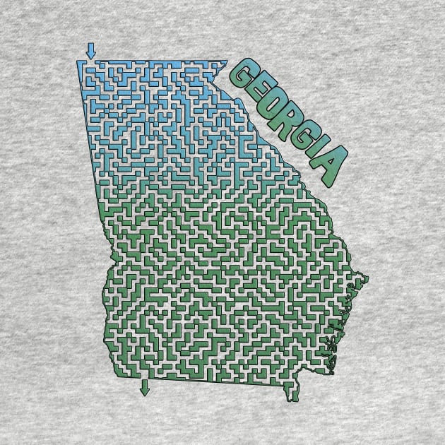 Georgia State Outline Maze & Labyrinth by gorff